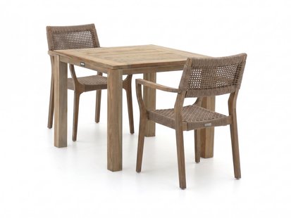 ROUGH-L Rope/ROUGH-S 90cm dining tuinset 3-delig stapelbaar - Laagste prijsgarantie!