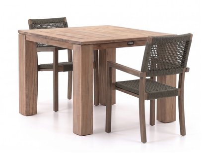 ROUGH-Batang Rope/ROUGH-X 100cm dining tuinset 3-delig stapelbaar - Laagste prijsgarantie!