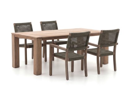ROUGH-Batang Rope/ROUGH-X 200cm dining tuinset 5-delig stapelbaar - Laagste prijsgarantie!