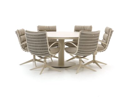 Apple Bee Camp Bay/Melville ø 160cm dining tuinset 7-delig draaibaar - Laagste prijsgarantie!