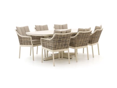 Apple Bee Milou/Zanzibar Deens Ovaal 220cm dining tuinset 7-delig - Laagste prijsgarantie!
