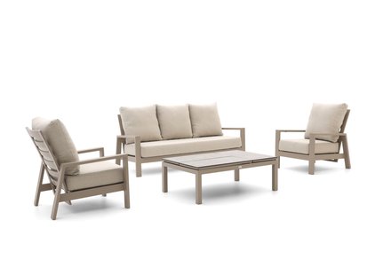 Tierra Outdoor Musone/Flip-Up stoel-bank loungeset 4-delig 5-zits verstelbaar - Laagste prijsgarantie!