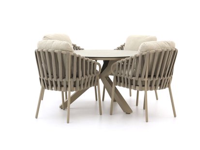 Tierra Outdoor Nuri/Orbital ø 120cm dining tuinset 5-delig - Laagste prijsgarantie!