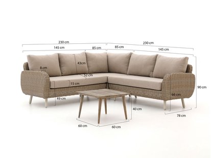 Intenso Suzzara/Rough-K lounge hoek loungeset 4-delig - Laagste prijsgarantie!