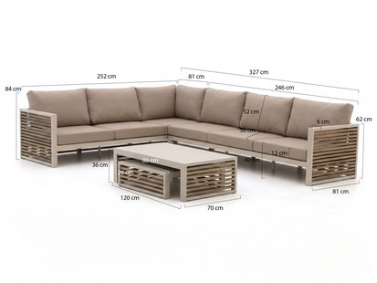 Bellagio Cadora hoek loungeset 4-delig links 6-zits - Laagste prijsgarantie!