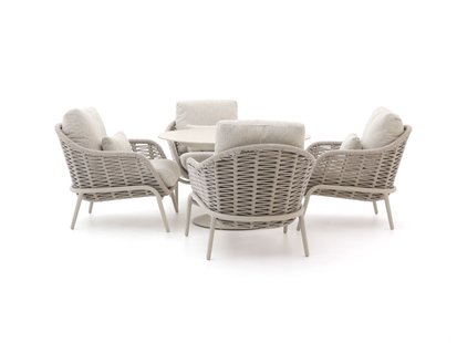 SUNS Casto/Nova ø120cm low dining tuinset 5-delig - Laagste prijsgarantie!