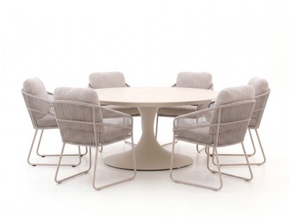 SUNS Noli/Nova ø150cm dining tuinset 7-delig - Laagste prijsgarantie!