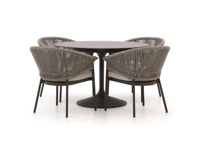 SUNS Santorini/Nova ø120cm dining tuinset 5-delig - Laagste prijsgarantie!