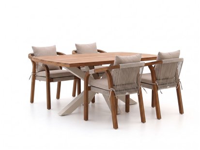 Bellagio Perzano/Induno Deens Ovaal 180cm dining tuinset 5-delig stapelbaar - Laagste prijsgarantie!