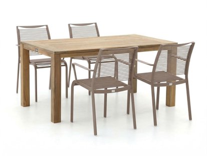 Apple Bee Hawaii/ROUGH-S 160cm dining tuinset 5-delig stapelbaar - Laagste prijsgarantie!