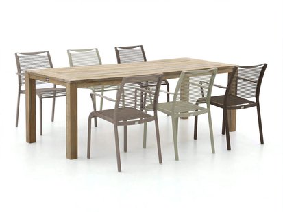 Apple Bee Hawaii/ROUGH-S 220cm dining tuinset 7-delig stapelbaar - Laagste prijsgarantie!