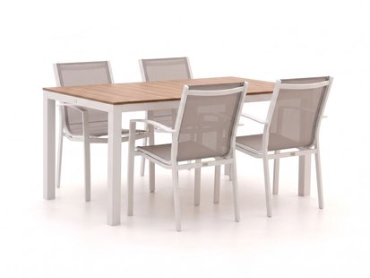 Forza Altea/Fidenza 160cm dining tuinset 5-delig stapelbaar - Laagste prijsgarantie!