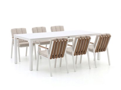 Bellagio Bertinoro/Menzano 220cm dining tuinset 7-delig stapelbaar - Laagste prijsgarantie!