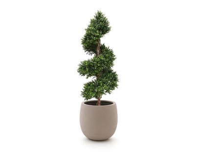Designplants/Luca Lifestyle Buxus spiraal kunstboom (h:140cm) met Terreno Tall Balloon bloempot - Laagste prijsgarantie!