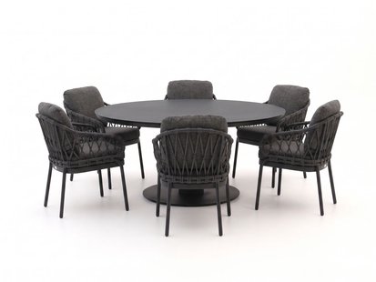 Tierra Outdoor Natal/La Fonte ø150cm dining tuinset 7-delig - Laagste prijsgarantie!