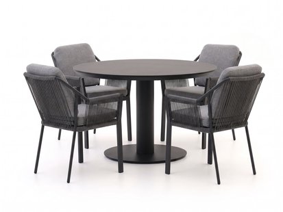 Tierra Outdoor Liv/La Fonte ø120cm dining tuinset 5-delig - Laagste prijsgarantie!