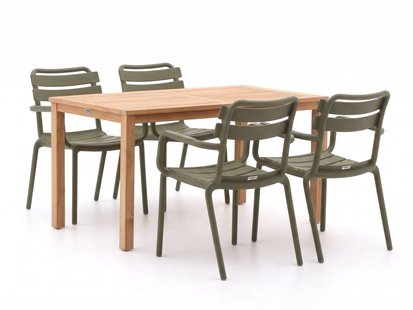 Forza Vico/Liverpool 145cm dining tuinset 5-delig stapelbaar - Laagste prijsgarantie!