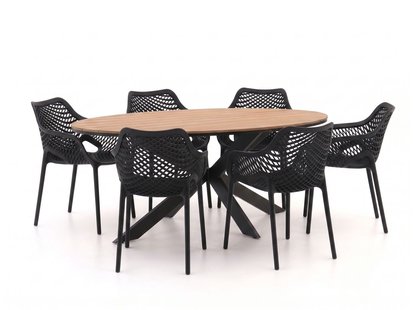 Forza Ripi/Fidenza 220cm ovaal dining tuinset 7-delig stapelbaar - Laagste prijsgarantie!