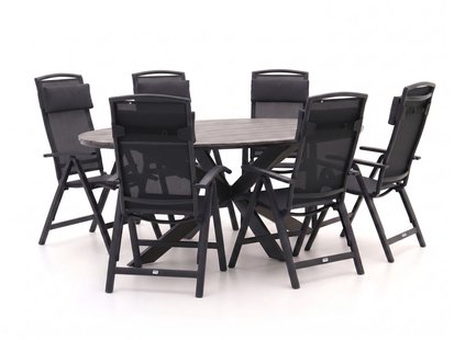 Forza Capri/Fidenza ovaal 220cm dining tuinset 7-delig verstelbaar - Laagste prijsgarantie!
