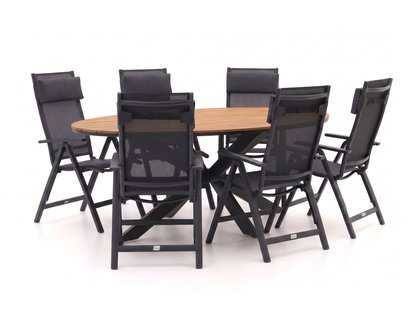 Bellagio Avenza/Fidenza ovaal 220cm dining tuinset 7-delig verstelbaar - Laagste prijsgarantie!