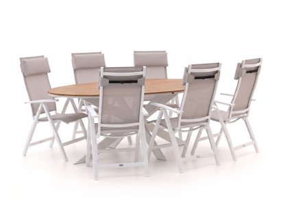 Bellagio Avenza/Fidenza ovaal 220cm dining tuinset 5-delig verstelbaar - Laagste prijsgarantie!
