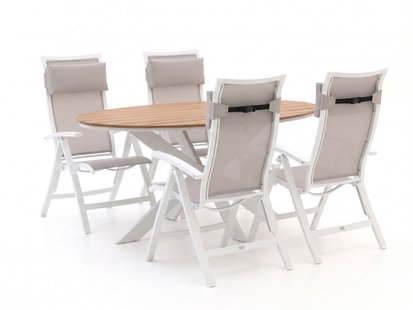 Bellagio Lugo/Fidenza ovaal 180cm dining tuinset 5-delig verstelbaar - Laagste prijsgarantie!