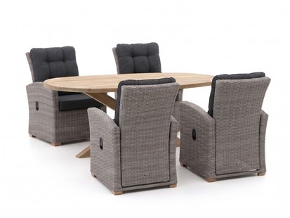 Intenso Mazzano/ROUGH-Y Ellips 200cm dining tuinset 5-delig verstelbaar - Laagste prijsgarantie!