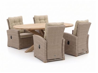 Intenso Mazzano/ROUGH-Y Ellips 200cm dining tuinset 5-delig verstelbaar - Laagste prijsgarantie!