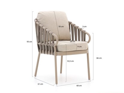 Tierra Outdoor Nuri/Elegante 219cm dining tuinset 7-delig - Laagste prijsgarantie!
