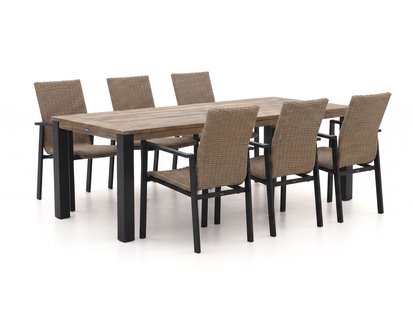 Manifesto Villongo/ROUGH-S 220cm dining tuinset 7-delig stapelbaar - Laagste prijsgarantie!