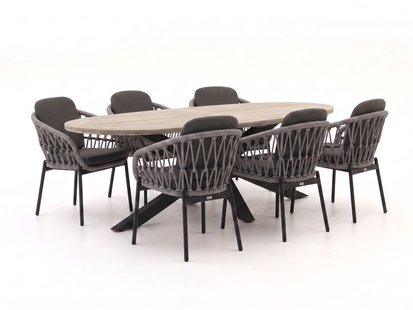 Bellagio Cupello/ROUGH-Y Ellips 240cm dining tuinset 7-delig - Laagste prijsgarantie!