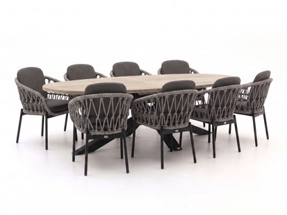 Bellagio Cupello/ROUGH-Y Ellips 280cm dining tuinset 9-delig - Laagste prijsgarantie!