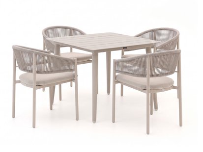 Bellagio Panaro/Sora 90cm dining tuinset 5-delig stapelbaar - Laagste prijsgarantie!