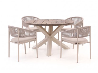 Bellagio Panaro/ROUGH-Y ø120cm dining tuinset 5-delig stapelbaar - Laagste prijsgarantie!
