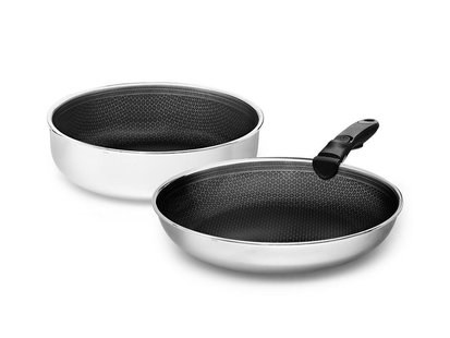 KOEKENPAN MET AFNEEMBARE HANDGREEP SAUTE SET – 2-DELEN