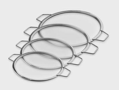 STAPELBARE GLAZEN DEKSELS – 24/ 26/ 28/ 30 CM – 4 STUKS