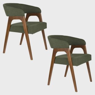 Dutchbone Adamello Eetkamerstoelen Groen - Set van 2