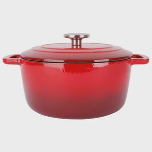 Cosy & Trendy Braadpan met deksel Fontestic Gietijzer Traditional Red Ø 24 cm / 4.6 Liter - geëmailleerde anti-aanbaklaag