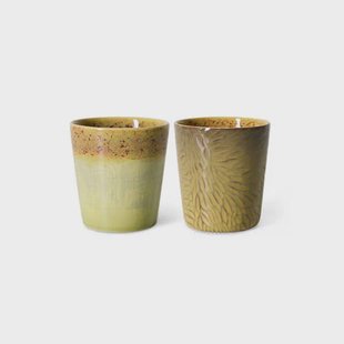 HKLIVING Van Gogh koffiekopje 70s (Ø7,5 cm) (180 ml) (set van 2)
