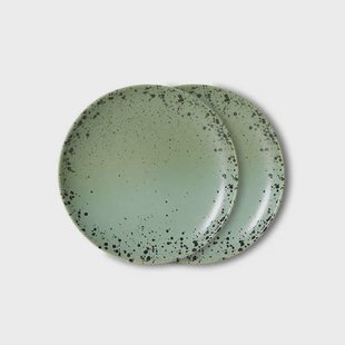 HKLIVING gebaksbord 70s (Ø17,5 cm) (set van 2)