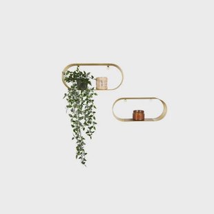 Mirrors and more wandplank Joyce goud (set van 2) (43x18x10cm, 38x16x10cm) (10x43x18 cm)