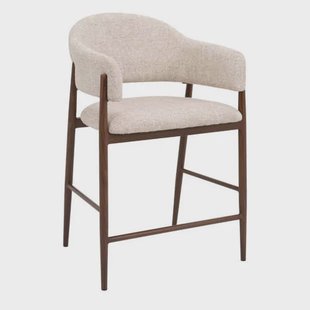 Giga Meubel Barkruk DÃ©nia - Beige/Walnoot - Zithoogte 75cm (set van 2)