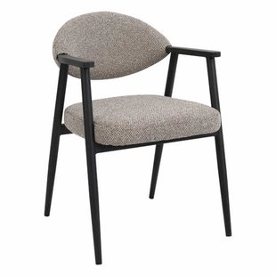 Giga Meubel Eetkamerstoel Karup - Taupe/Zwart - Set van 2