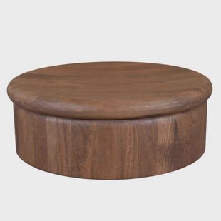 Giga Meubel Salontafel Rota - Rond Donkerbruin Mangohout - 90x90x31cm