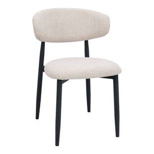 Giga Meubel Eetkamerstoel Alexia - Beige/Zwart - 52x56x77cm (set van 2)