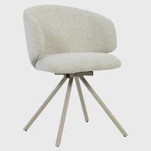 Giga Meubel Eetkamerstoel Sueca - Beige Stof - Draaibaar (set van 2)