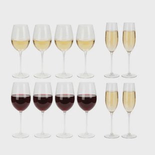 Cookinglife Wijnglazenset Solare 12-Delig - Rode wijnglazen + Witte wijnglazen + Champagneglazen