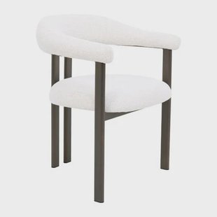 Giga Meubel Eetkamerstoel Odense - Stof - Off-White/Brons - Set van 2