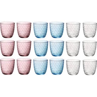 Bormioli Rocco Gekleurde Waterglazen 290 ml - Glazenset Slot - 18 stuks