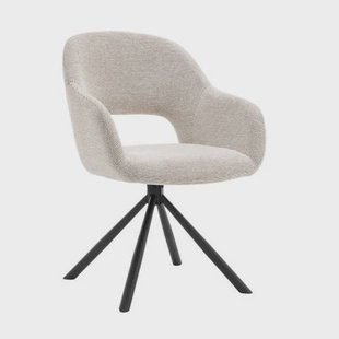 Giga Meubel Eetkamerstoel Livia - Beige - Draaibaar - Set van 2